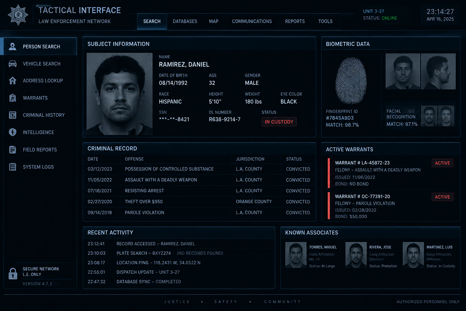 Tactical database interface